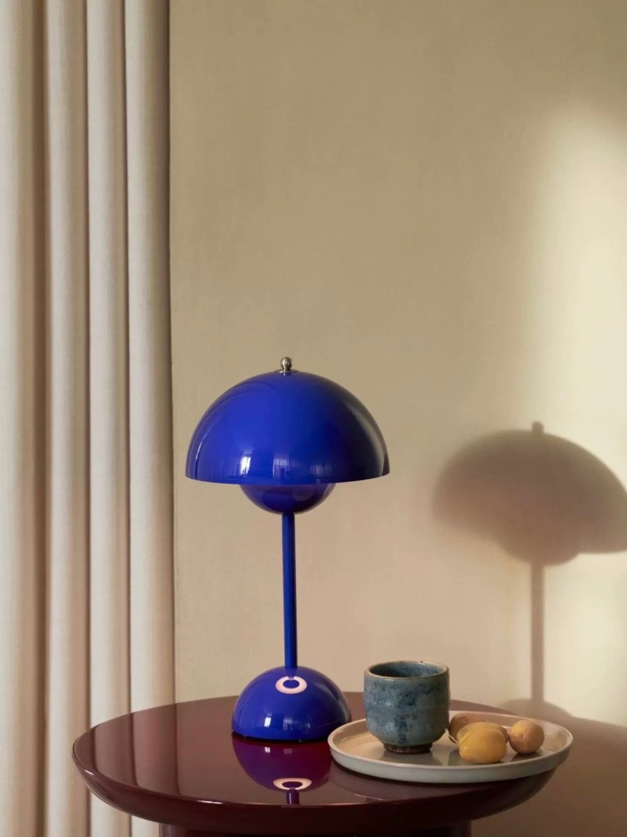 Contemporary Cordless Portable Cute Mushroom Table Lamp, Flowerpot VP9-4