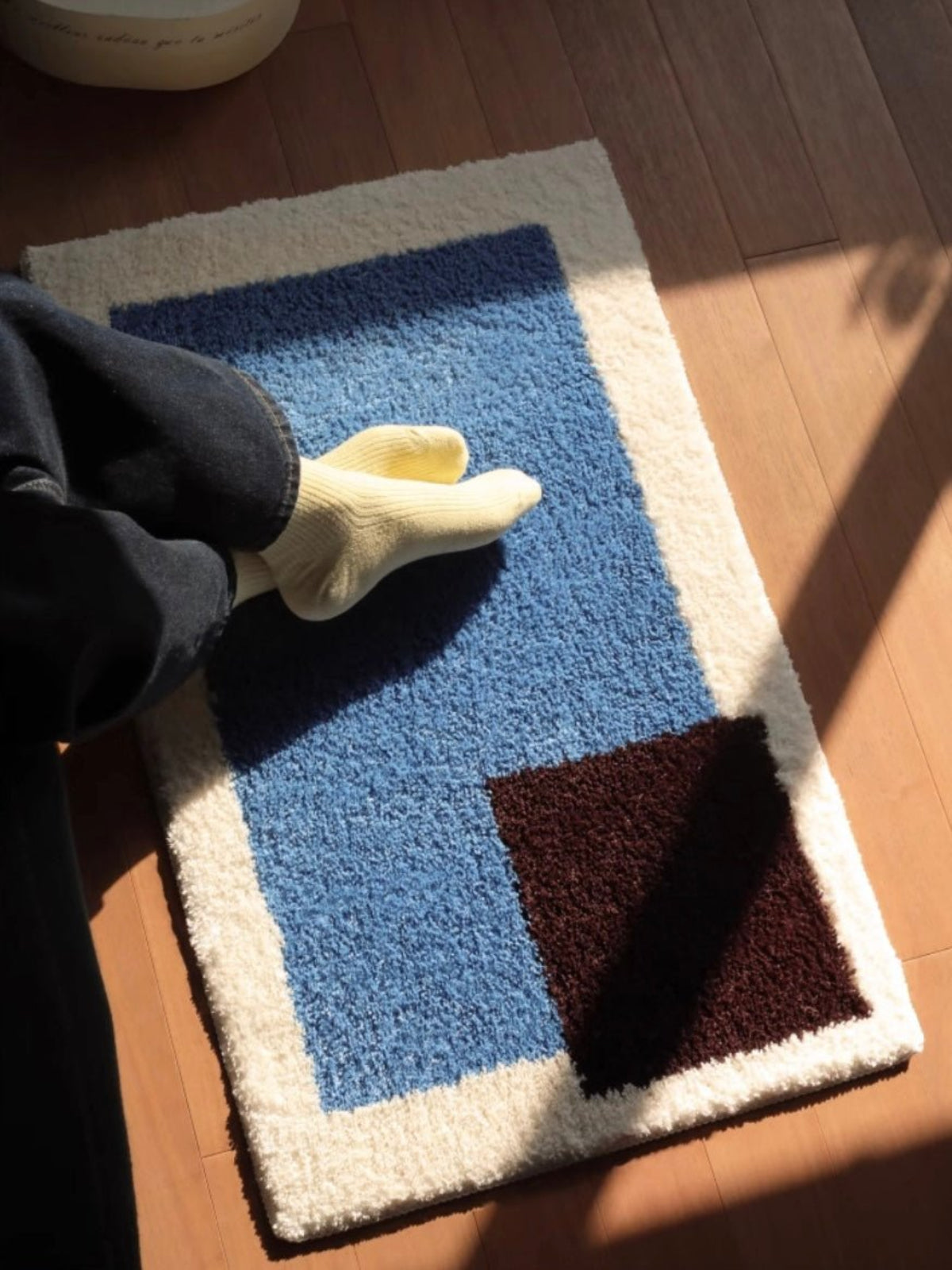 Soft Contemporary Abstract Geometric Bath Rug, Absorbent, Anti-slippery Mat-2